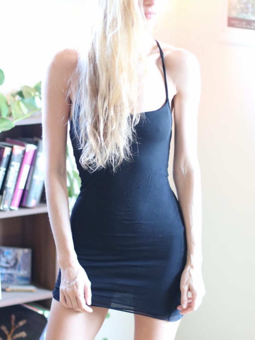 RARE 90’s Gucci by Tom Ford black mesh mini dress